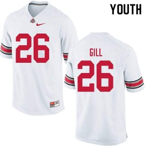 Youth Ohio State Buckeyes #26 Jaelen Gill White Nike NCAA College Football Jersey July LJJ5344HF